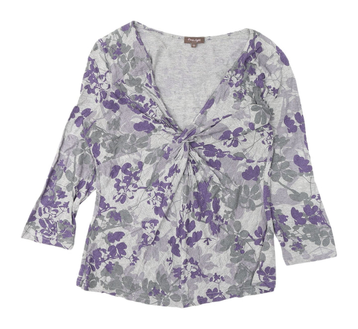 Phase Eight Women's Grey Floral Tunic, Size 12, Excellent