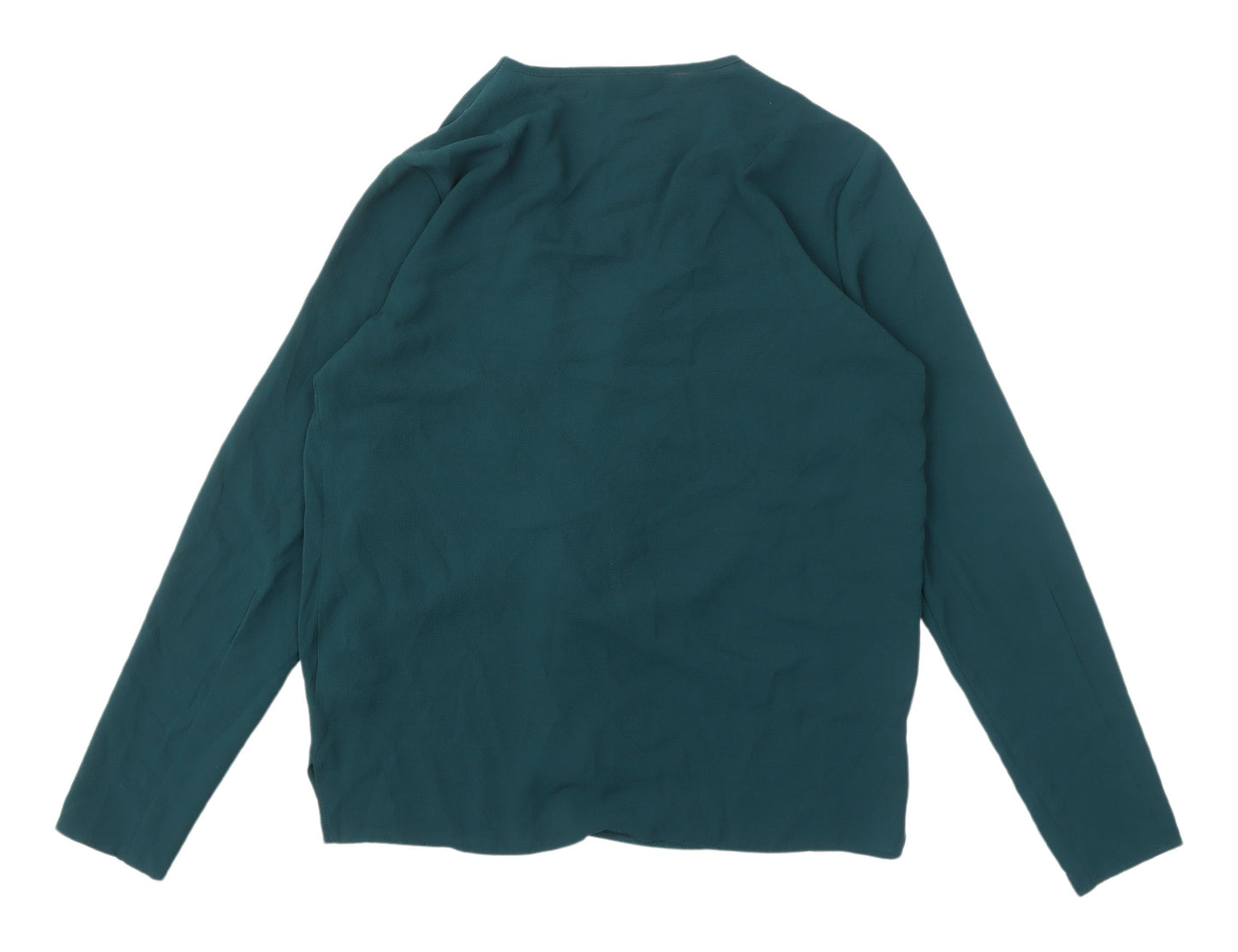 Topshop Women's Green Wrap Blouse Size 10