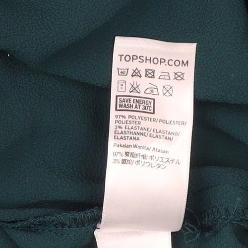Topshop Women's Green Wrap Blouse Size 10