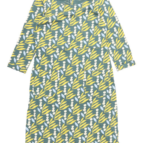 White Stuff Green Geometric UK 14 Shift Dress