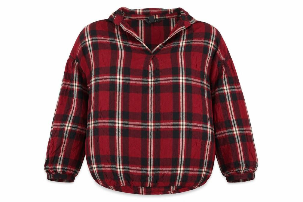 Front view of New Look Women's Plaid Button-Up Shirt, size 12