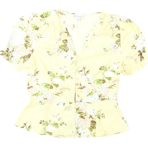 Warehouse Women's Floral Blouse in Yellow - Size 12