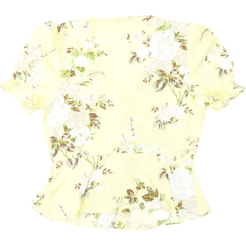 Warehouse Women's Floral Blouse in Yellow - Size 12