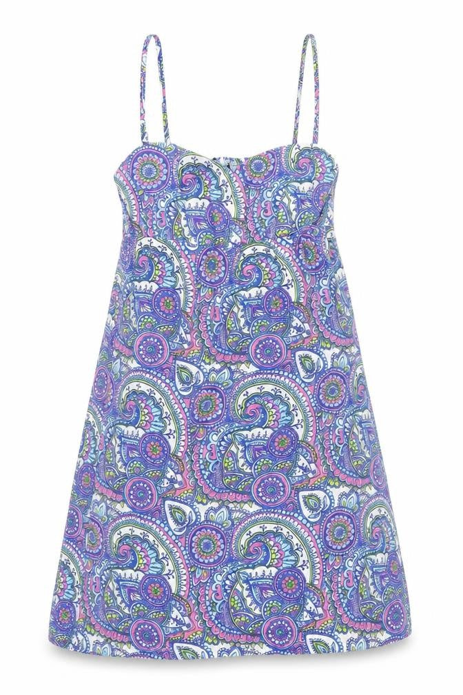 Front view of BEYOU Women's Multicoloured Paisley Slip Dress