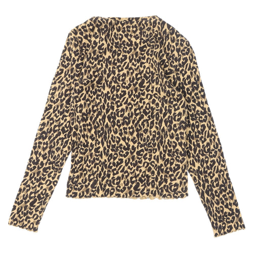 Marks and Spencer Beige Animal Print Blouse, Size 8