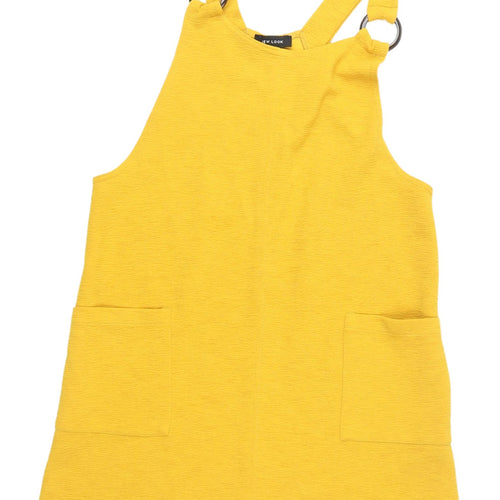 New Look Women's Yellow Pinafore Dress - Size 8
