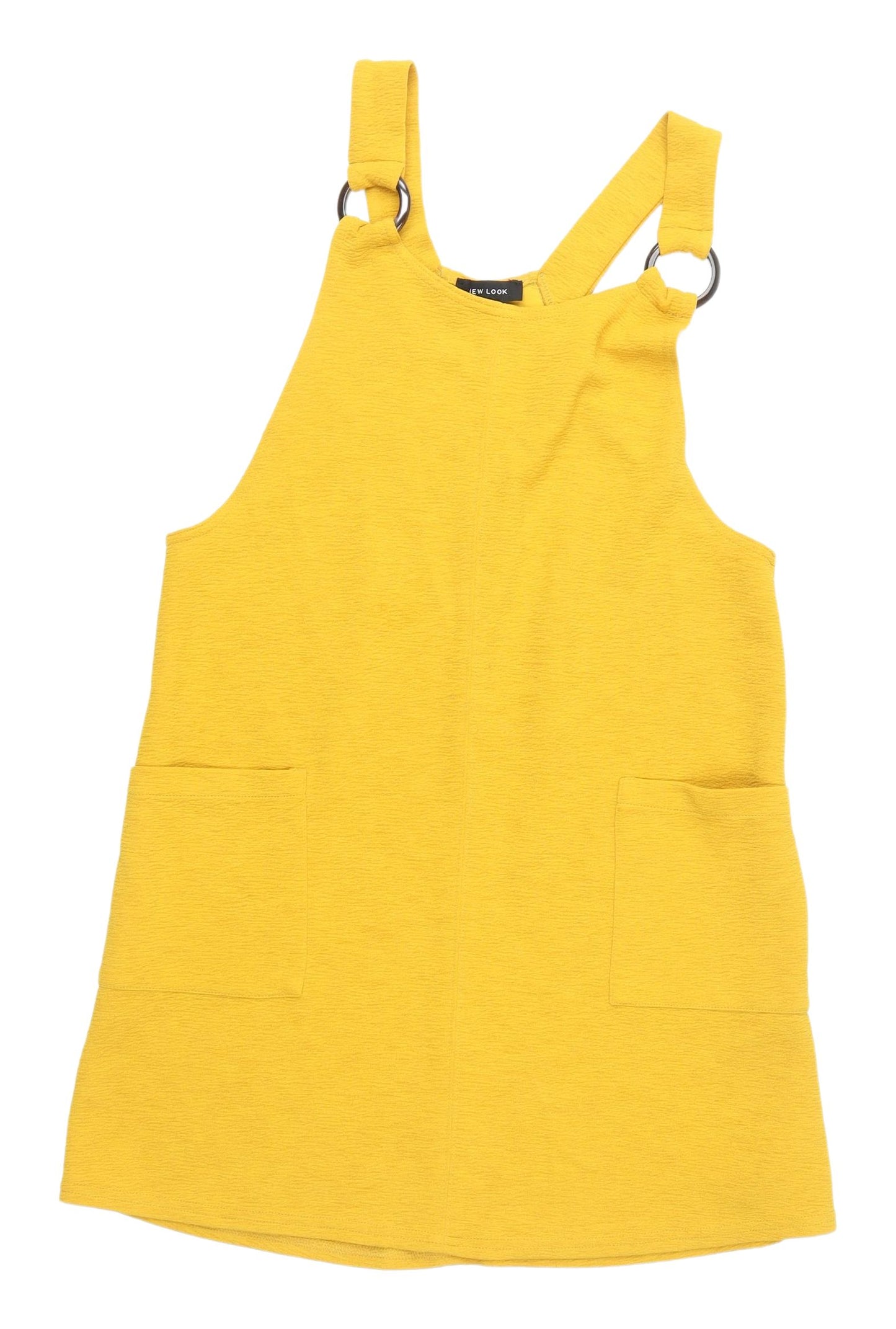 New Look Women's Yellow Pinafore Dress - Size 8