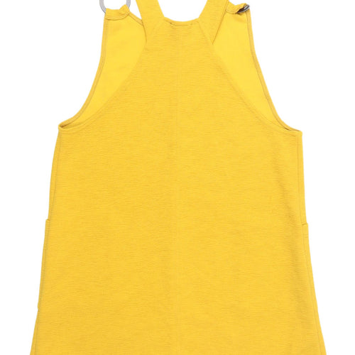 New Look Women's Yellow Pinafore Dress - Size 8