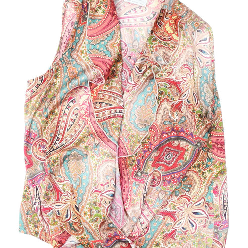 Wallis Petite Multicoloured Wrap Blouse Size 12