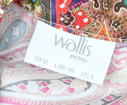 Wallis Petite Multicoloured Wrap Blouse Size 12