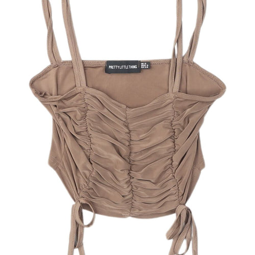 PrettyLittleThing Beige Camisole Tank Top - Size 6