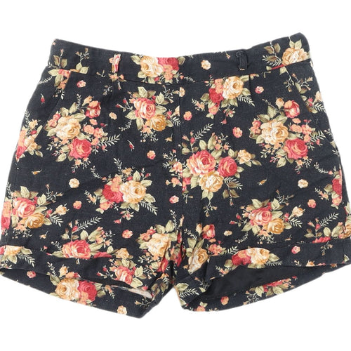 Piper Women's Black Floral Chino Shorts Size 6