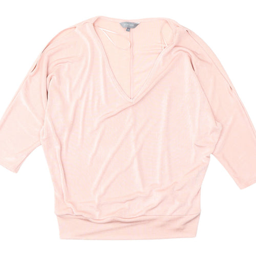 Principles Women's Pink V-Neck Blouse Size 12