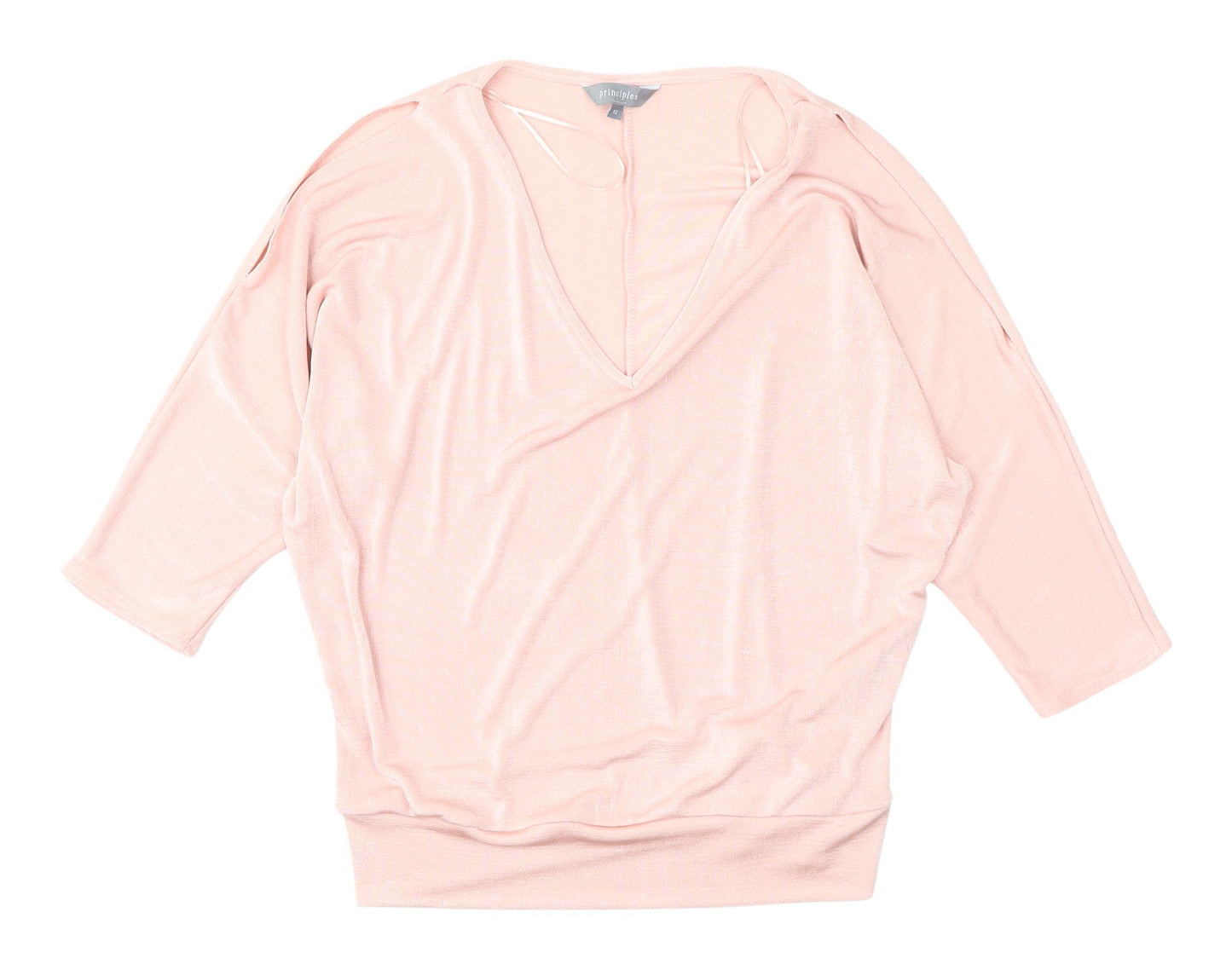 Principles Women's Pink V-Neck Blouse Size 12
