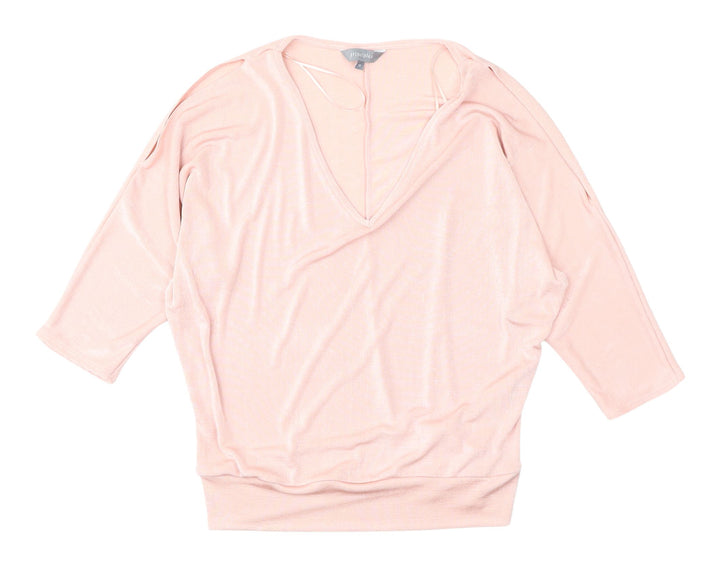 Principles Women's Pink V-Neck Blouse Size 12