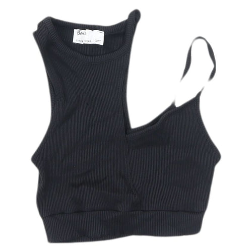 Bershka Women's Black Crop Top XS