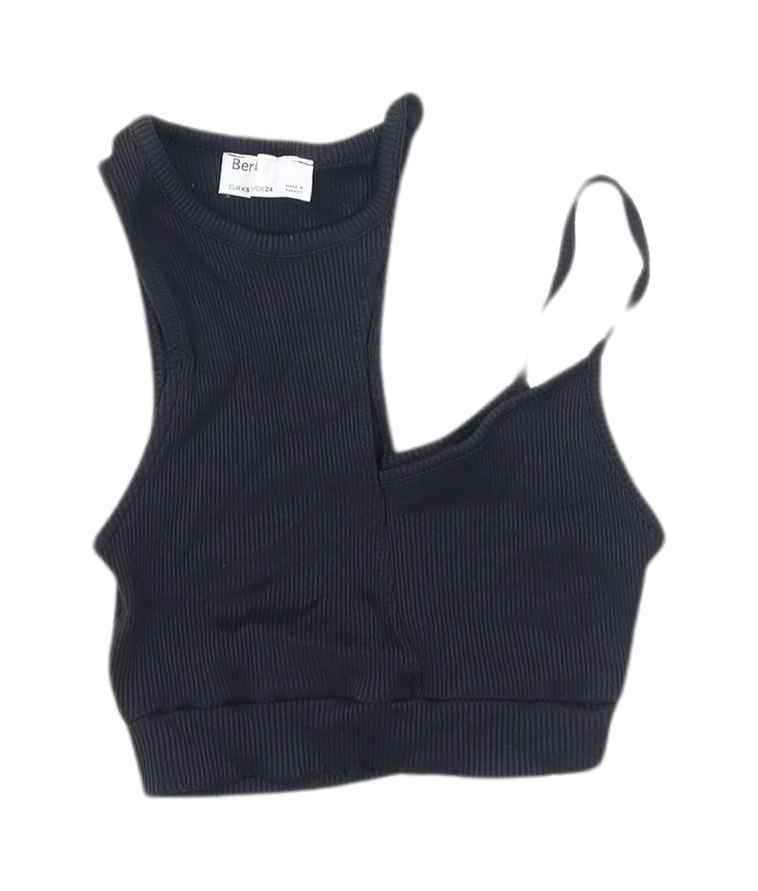 Bershka Women's Black Crop Top XS