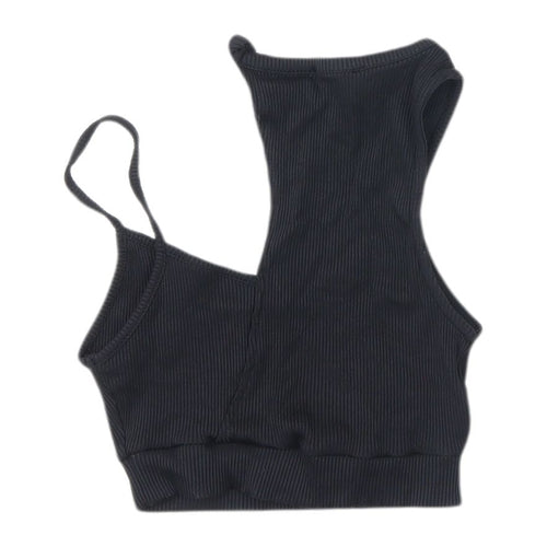 Bershka Women's Black Crop Top XS
