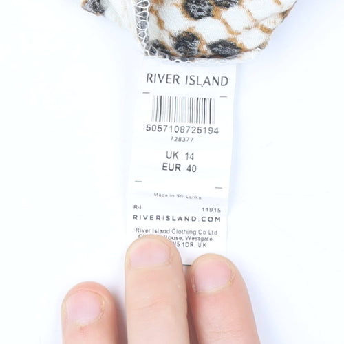 River Island Women’s Animal Print Kimono Blouse Size 14