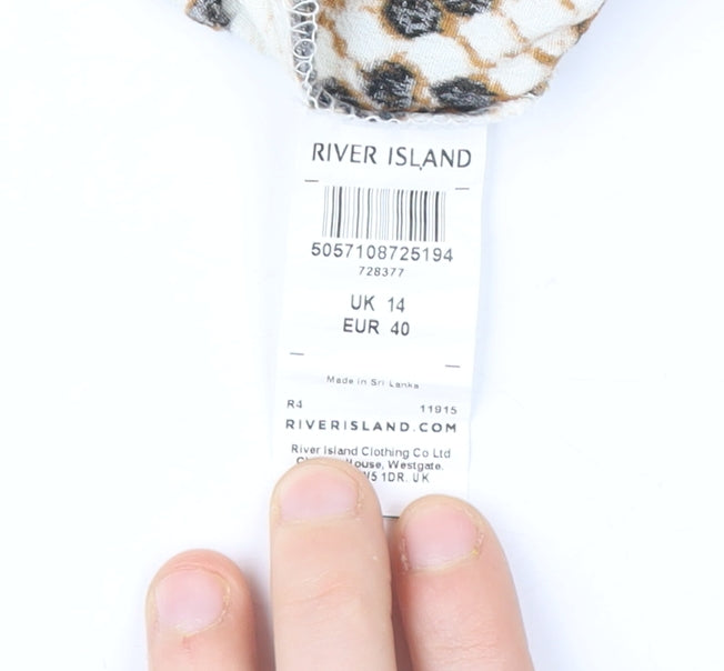 River Island Women’s Animal Print Kimono Blouse Size 14