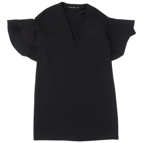Zara Woman Black Shift Dress, XS, Short Sleeve, V-Neck