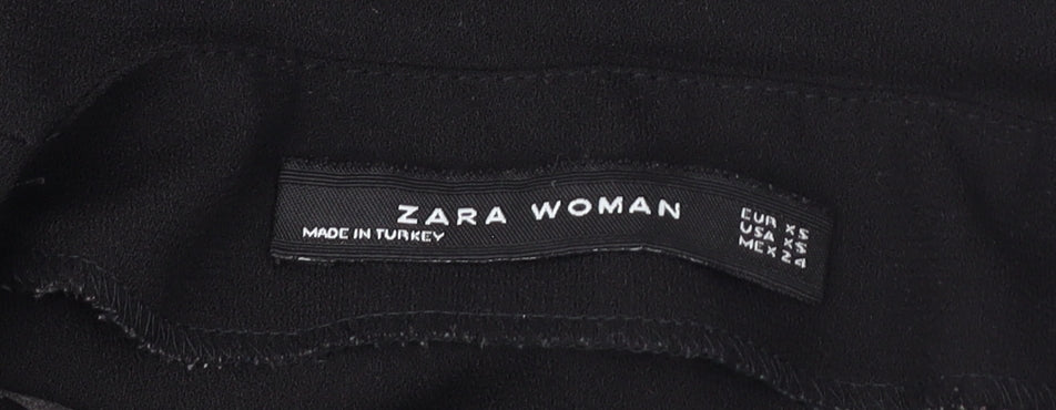 Zara Woman Black Shift Dress, XS, Short Sleeve, V-Neck