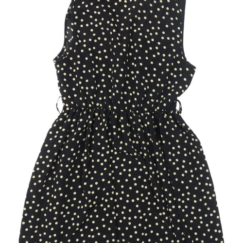 Miso Women's Black Polka Dot Shirt Dress - S