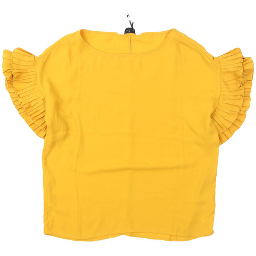 Avon Women's Yellow Ruffle Blouse, Size 6, Casual Summer Top