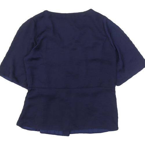 ASOS Women's Blue Wrap Blouse V-Neck UK 10