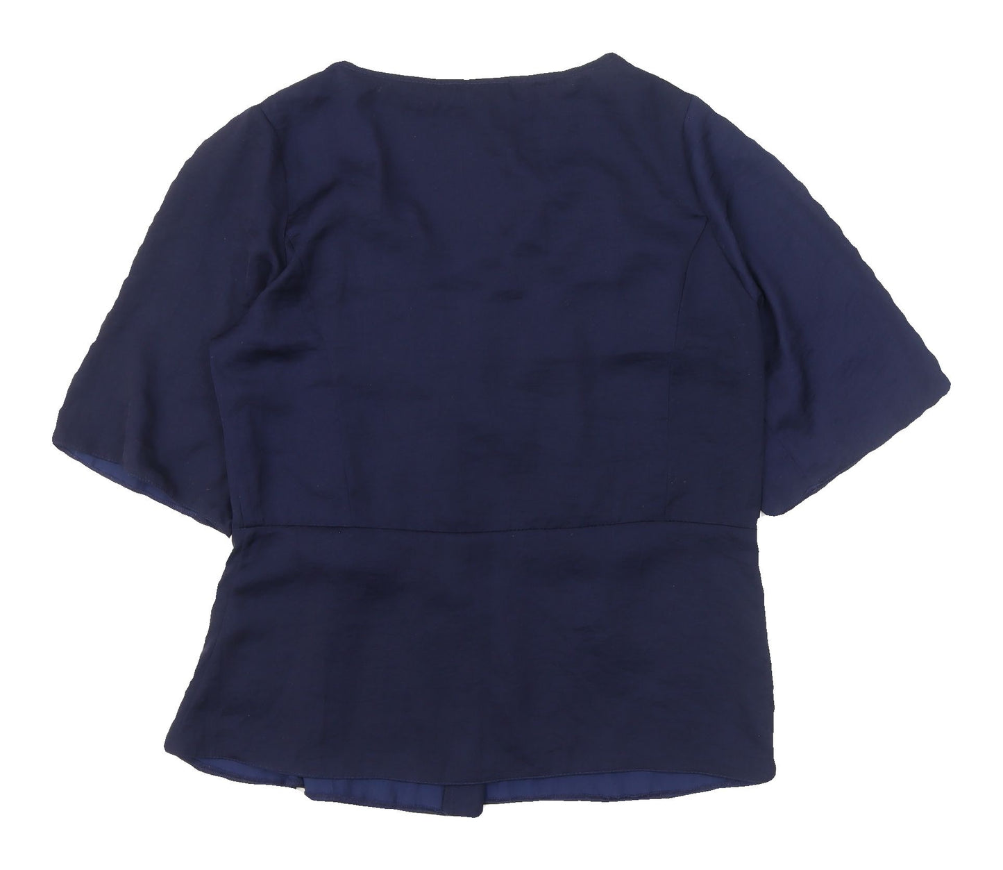 ASOS Women's Blue Wrap Blouse V-Neck UK 10