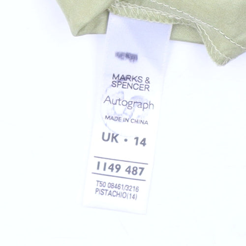 Marks and Spencer Women’s Green Silk Blouse Size 14