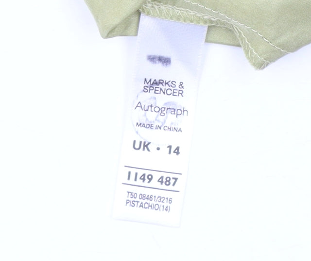 Marks and Spencer Women’s Green Silk Blouse Size 14