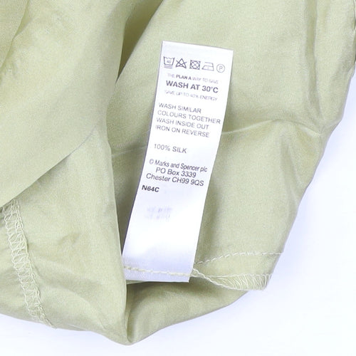 Marks and Spencer Women’s Green Silk Blouse Size 14