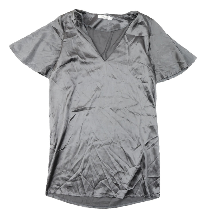 Missguided Women's Grey V-Neck Short Sleeve Dress