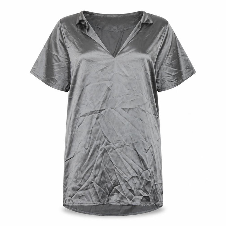Missguided Women's Grey V-Neck Short Sleeve Dress