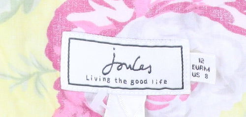 Joules Women's Yellow Floral A-Line Dress Size 12