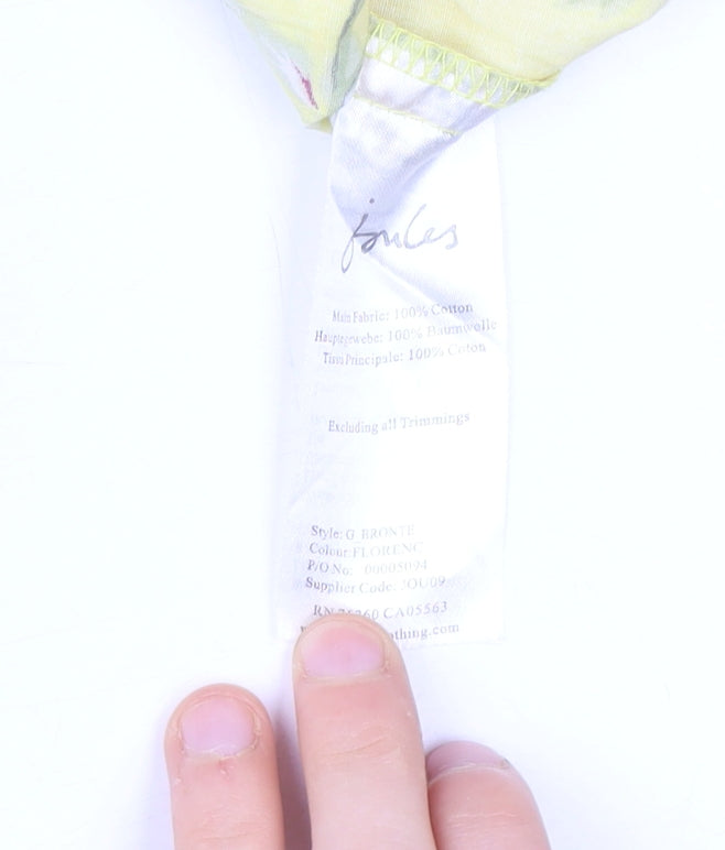 Joules Women's Yellow Floral A-Line Dress Size 12