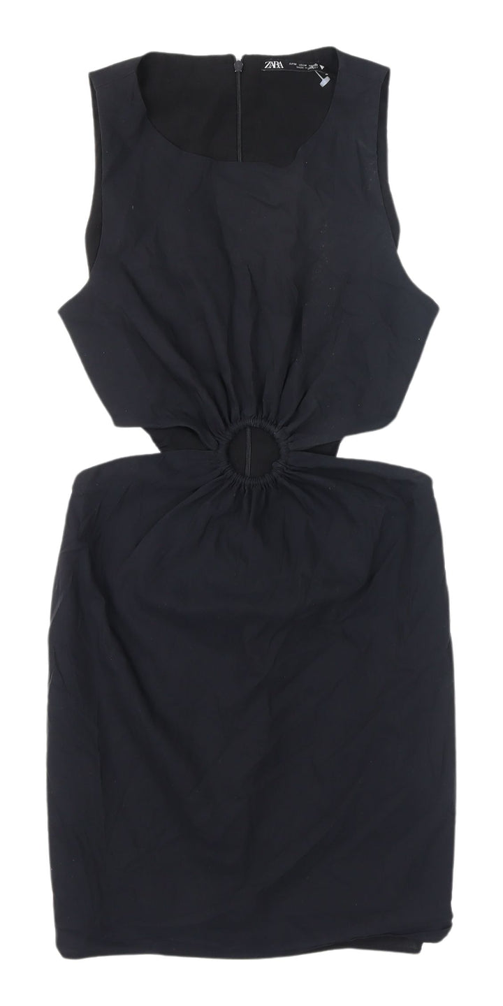 Zara Women's Black Bodycon Cut Out Dress Size 12