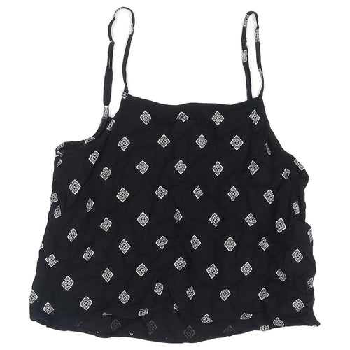 Divided Women's Black Tank Camisole, Size 4 - Geometric