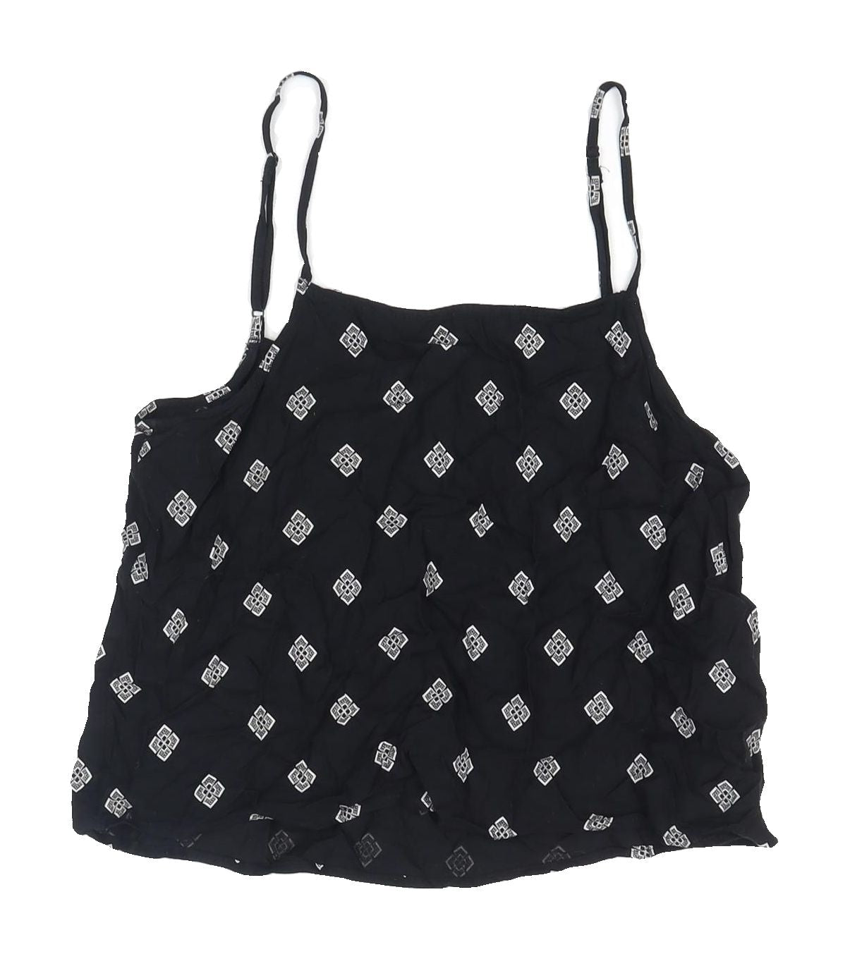 Divided Women's Black Tank Camisole, Size 4 - Geometric