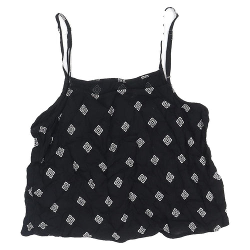 Divided Women's Black Tank Camisole, Size 4 - Geometric