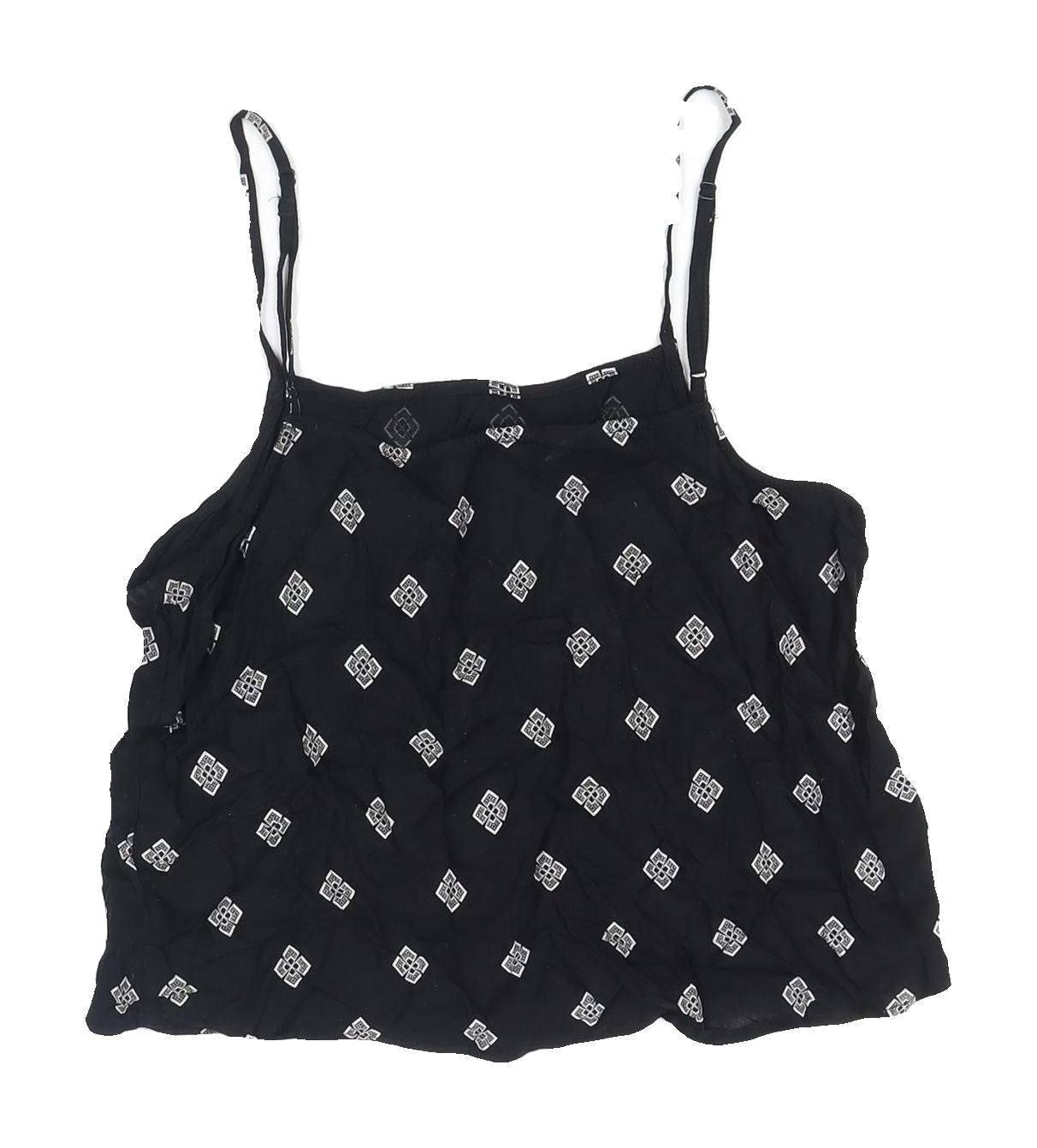 Divided Women's Black Tank Camisole, Size 4 - Geometric