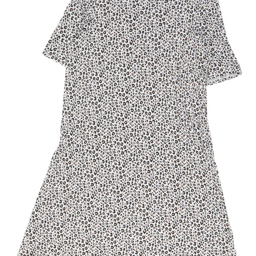 Marks and Spencer Women Ivory Animal Print Shift Dress