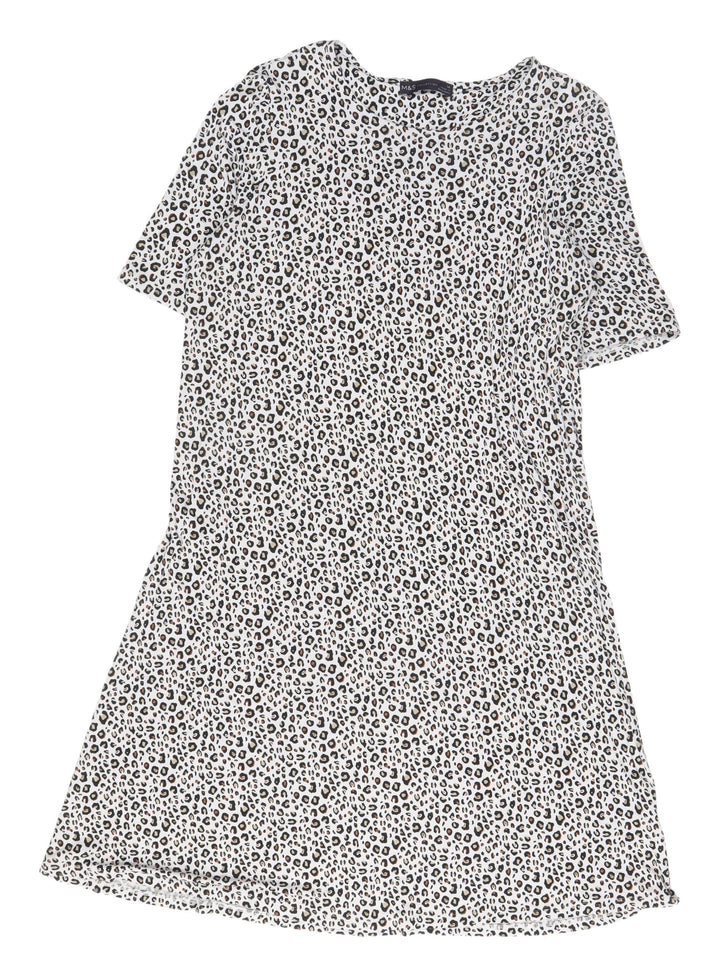 Marks and Spencer Women Ivory Animal Print Shift Dress