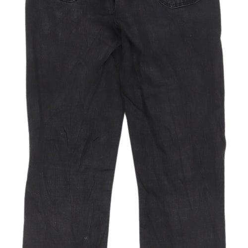 H&M Women's Black Skinny Jeans UK 12 Distressed Style
