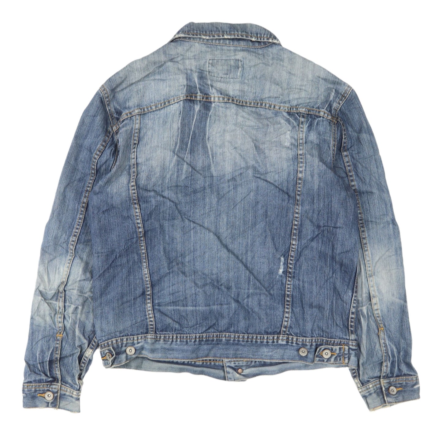 Topman Men's Blue Denim Bomber Jacket L Casual