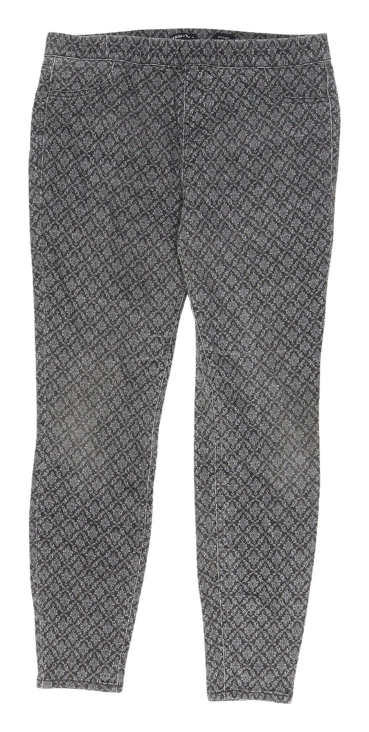 Tu Women's Grey Geometric Jeggings Size 14