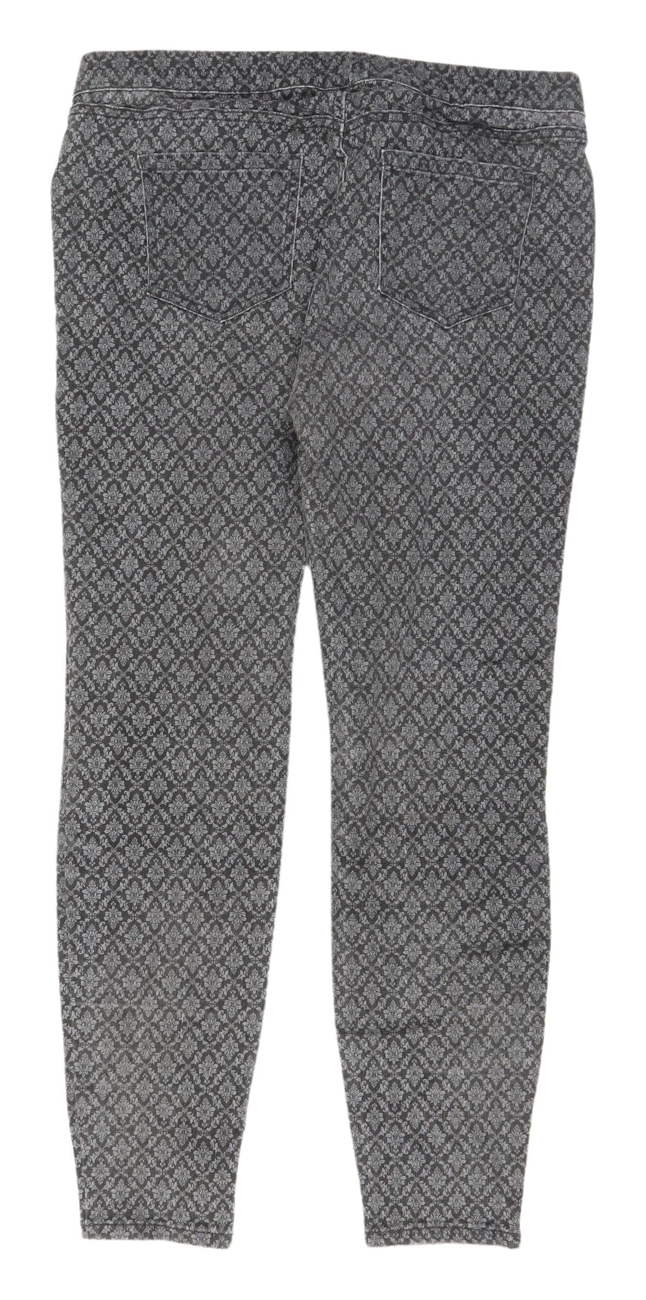 Tu Women's Grey Geometric Jeggings Size 14