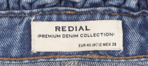 Redial Women's Blue Paperbag Jeans, Size 12