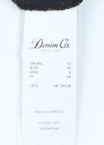 Denim Co. Women's Black Jeans Size 12 Dark Wash